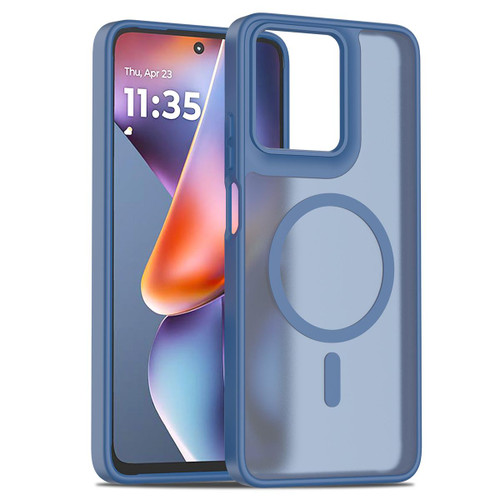 Moto G 2025 / Moto G 2026 / Moto G Play 2026 Skin Feel TPU Hybrid PC MagSafe Phone Case - Blue